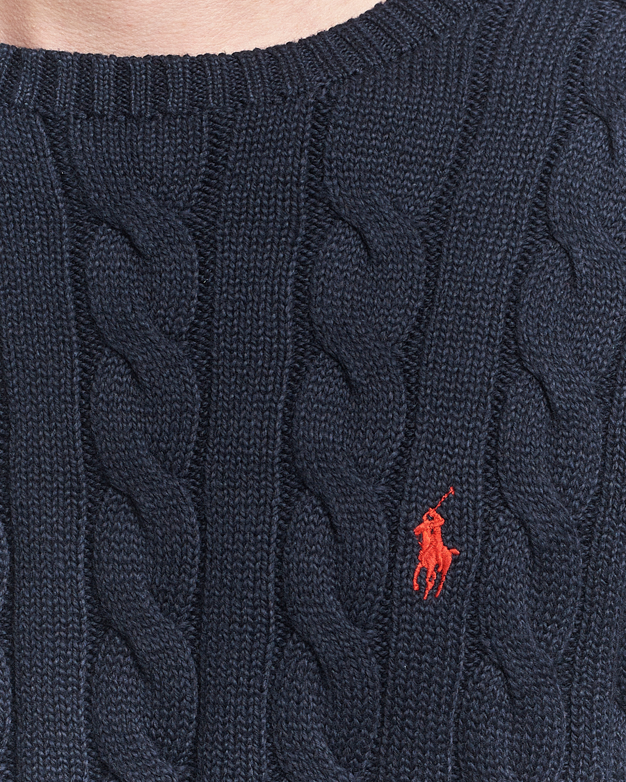 Polo Ralph Lauren Cotton Cable Pullover Hunter Navy at CareOfCarl.com