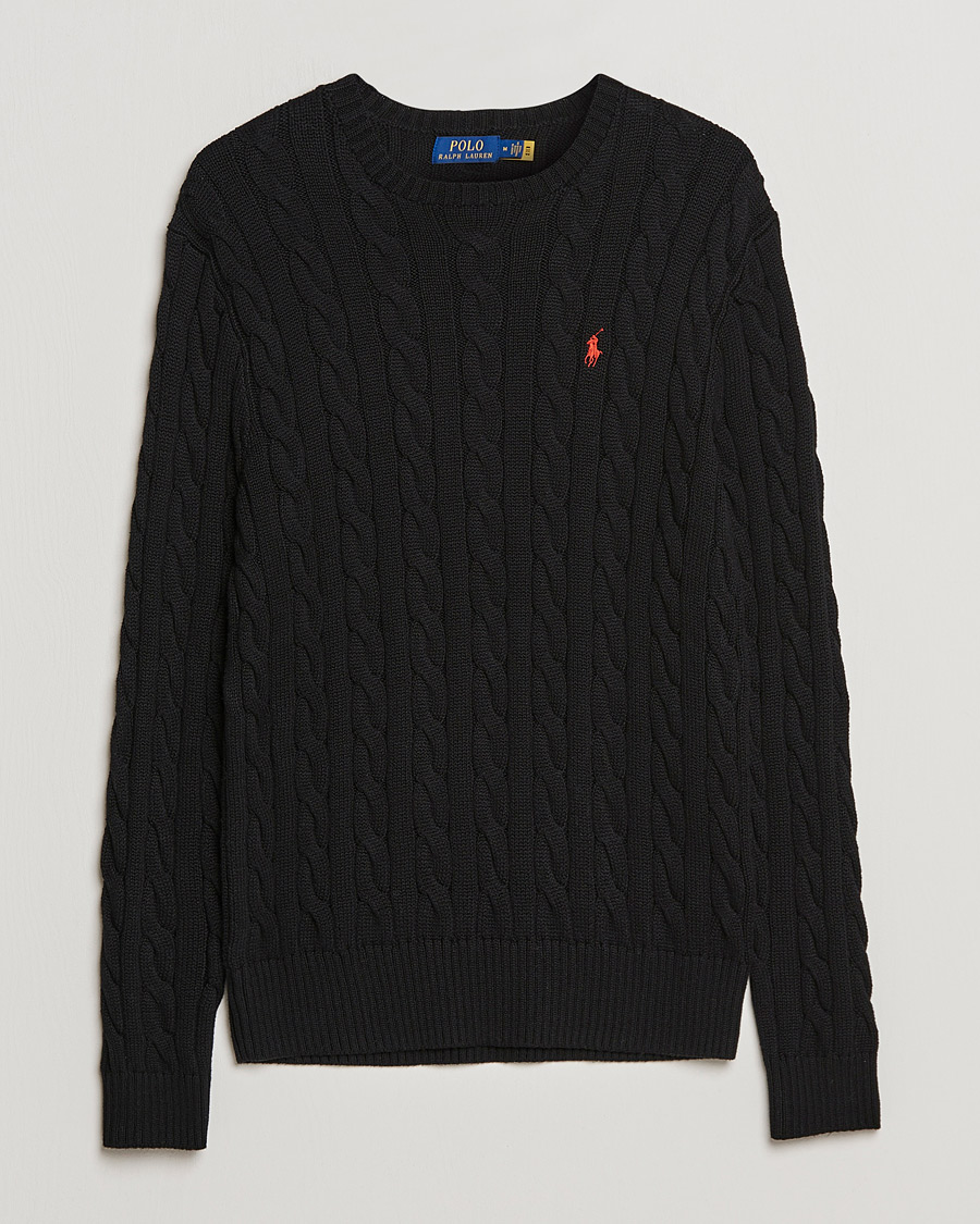 Men |  | Polo Ralph Lauren | Cotton Cable Pullover Black