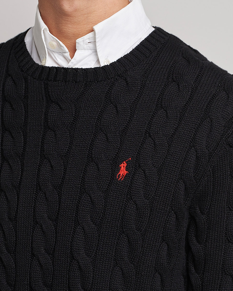 Men | Sweaters & Knitwear | Polo Ralph Lauren | Cotton Cable Pullover Black