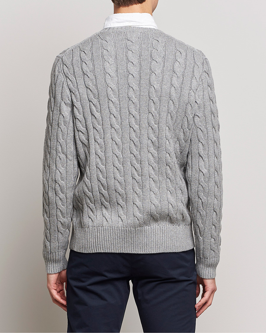 Men | Sweaters & Knitwear | Polo Ralph Lauren | Cotton Cable Pullover Fawn Grey Heather