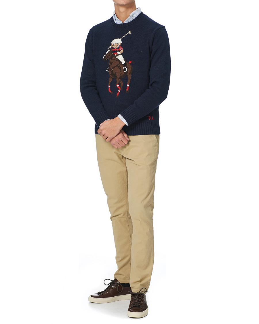 Men | Sweaters & Knitwear | Polo Ralph Lauren | Polo Player Bear Knitted Sweater Navy
