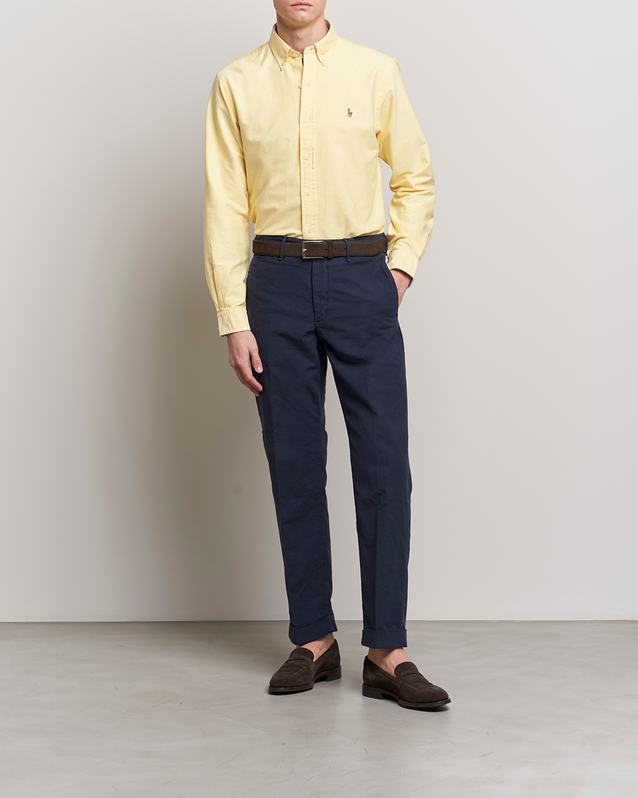 Men | Shirts | Polo Ralph Lauren | Custom Fit Oxford Button Down Shirt Yellow