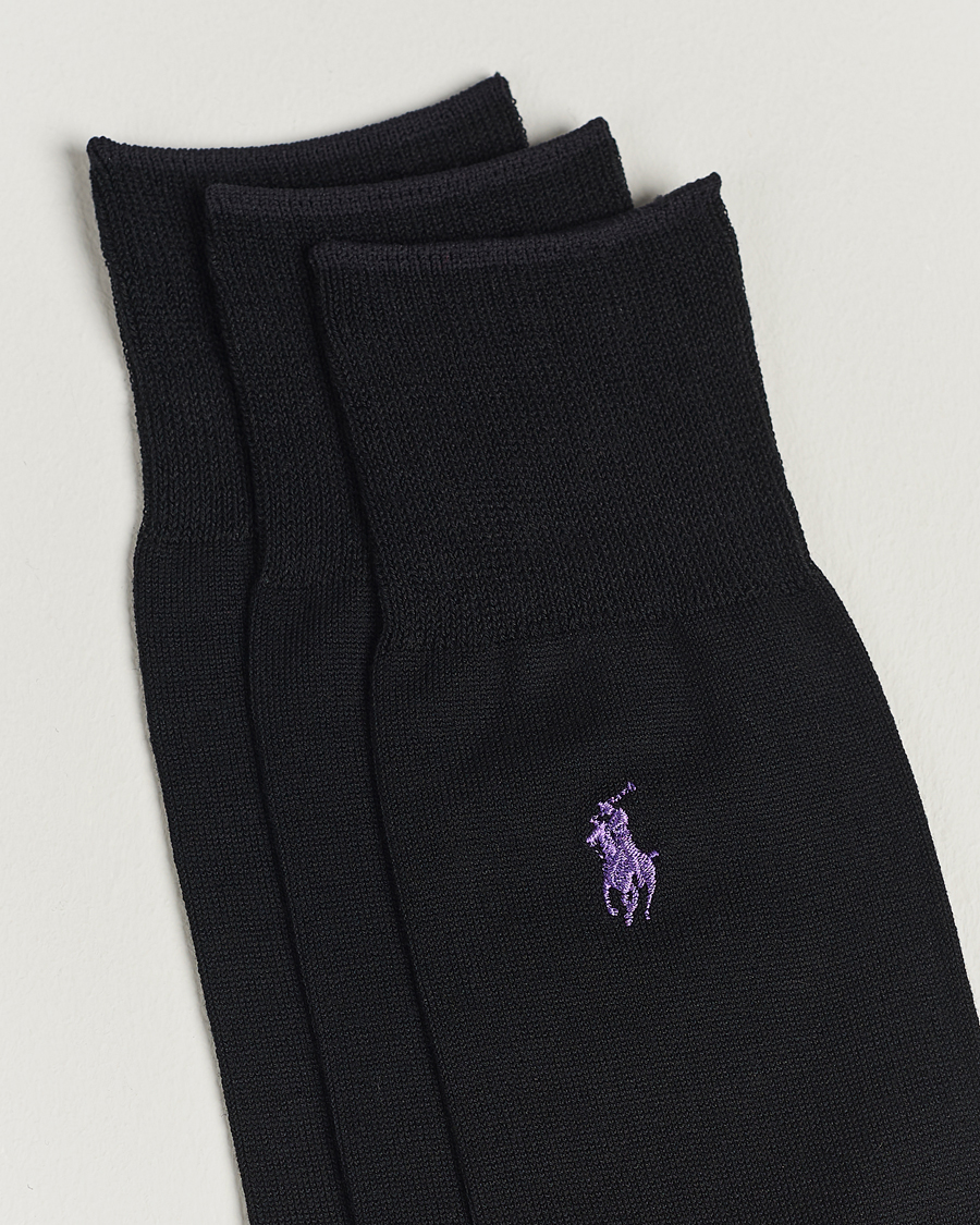 Men |  | Polo Ralph Lauren | 3-Pack Mercerized Cotton Socks Black