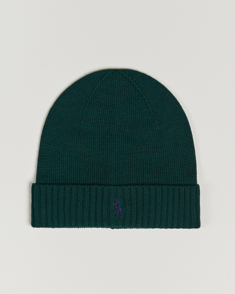 Men | Polo Ralph Lauren Merino Wool Beanie College Green | Polo Ralph Lauren | Merino Wool Beanie College Green