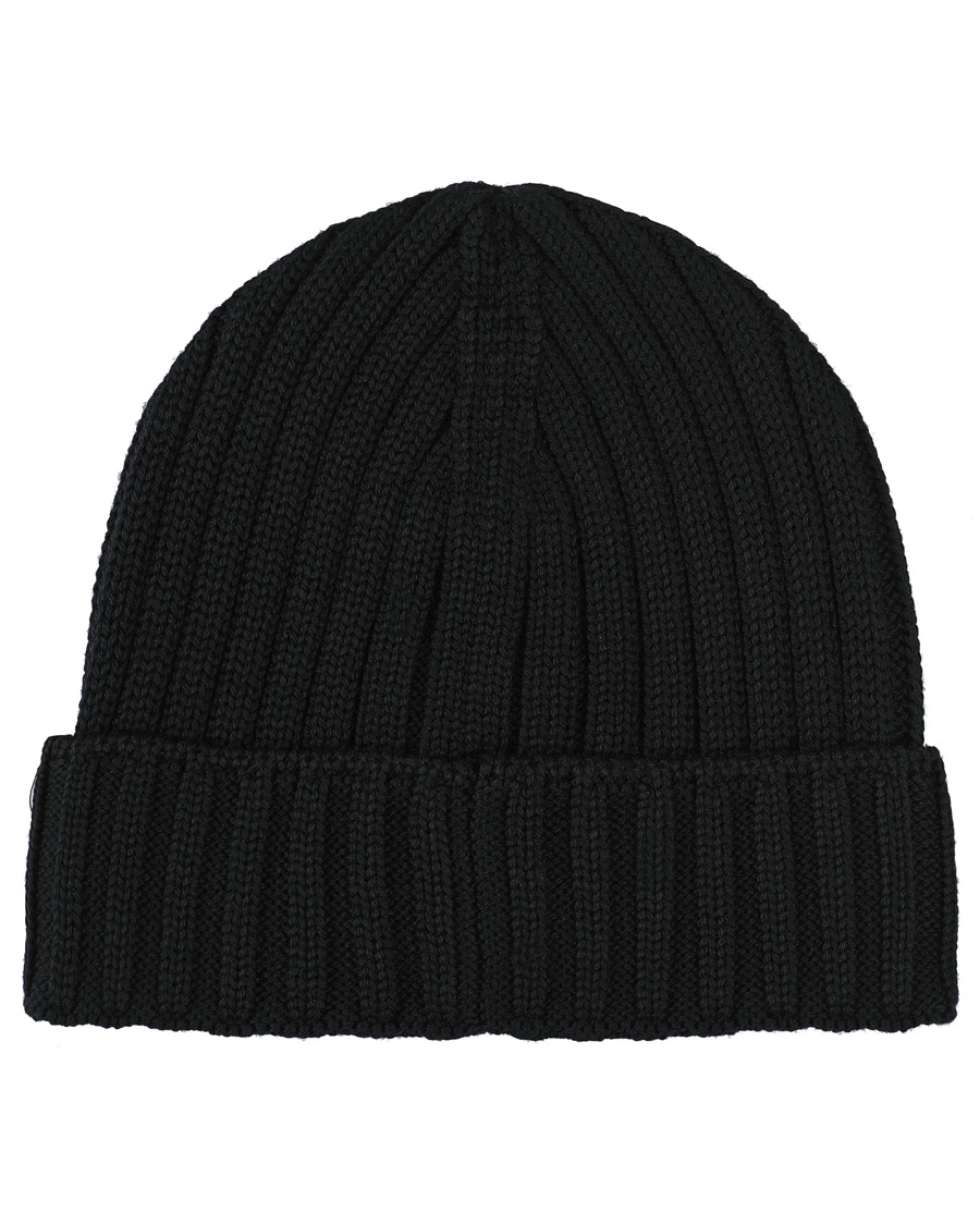 Men | C.P. Company Knitted Merino Logo Beanie Black | C.P. Company | Knitted Merino Logo Beanie Black