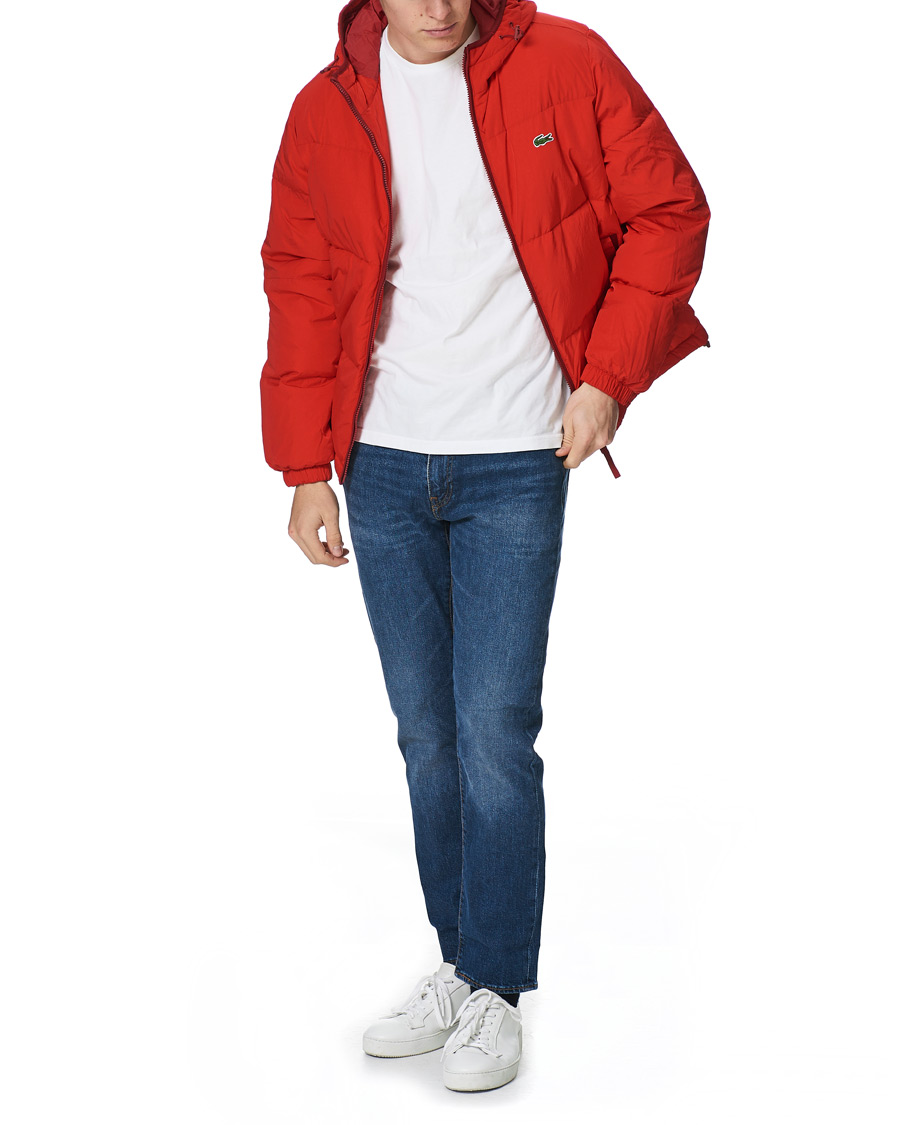 Lacoste Down Hooded Jacket Red at CareOfCarl.com