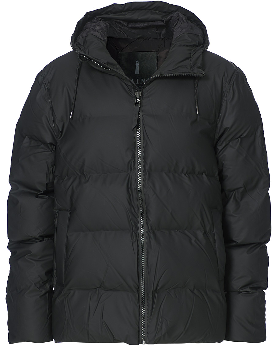 Men | Coats & Jackets | RAINS | Waterproof Puffer Hooded Jacket Black
