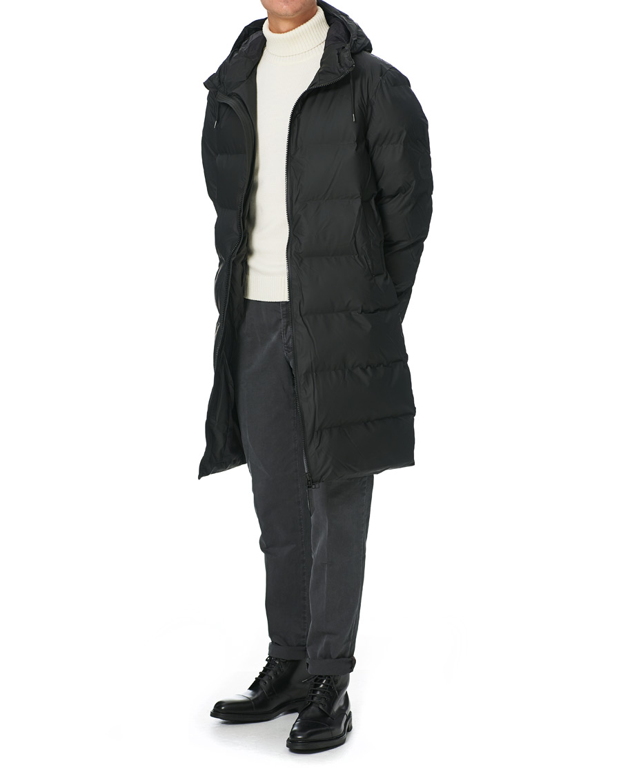Men | Coats & Jackets | RAINS | Waterproof Long Puffer Jacket Black