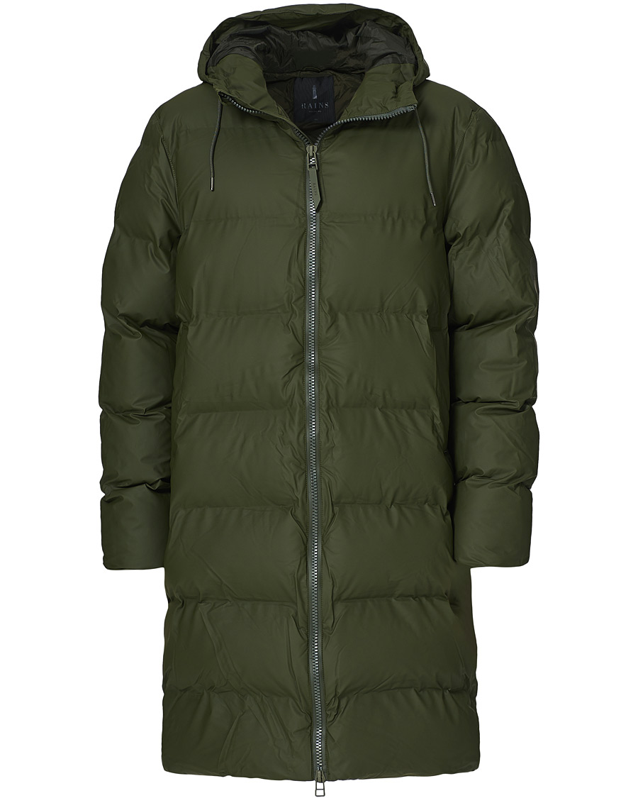 Men | Coats & Jackets | RAINS | Waterproof Long Puffer Jacket Green