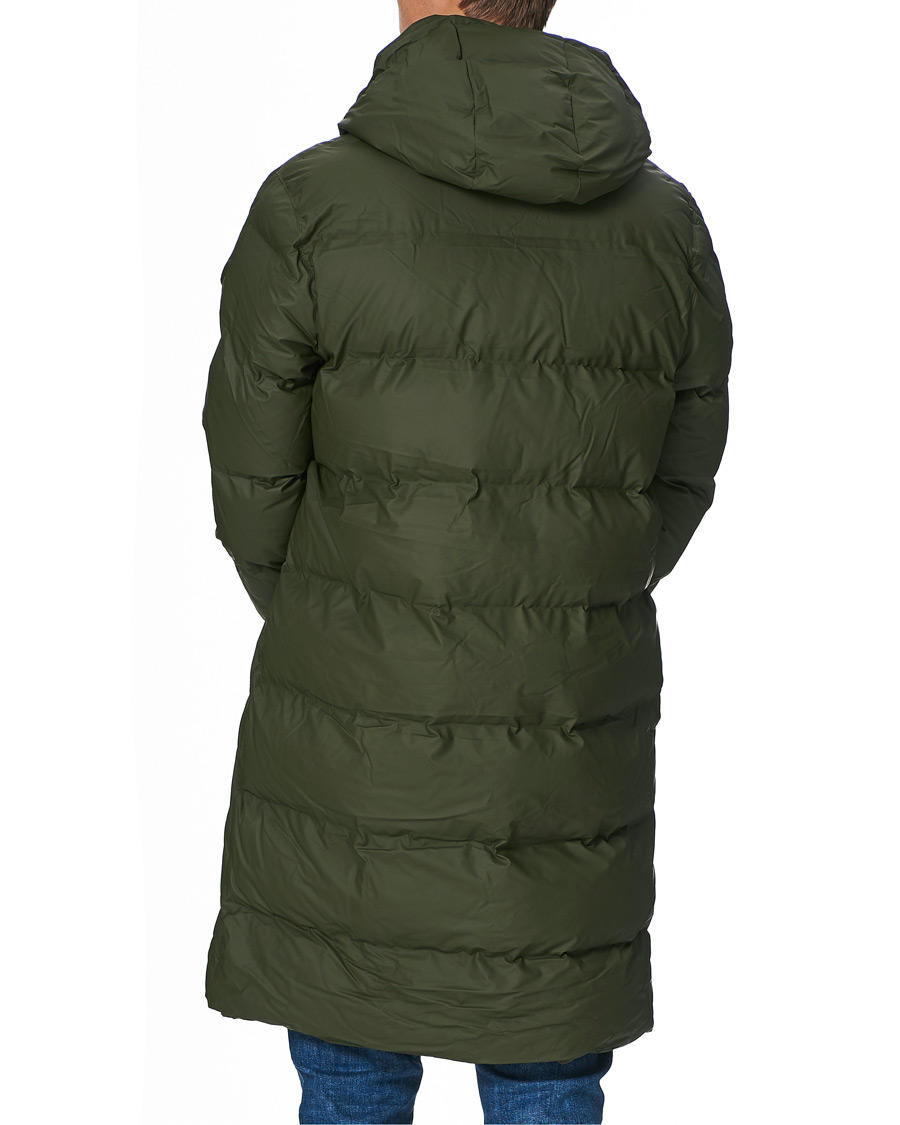 Men | Coats & Jackets | RAINS | Waterproof Long Puffer Jacket Green