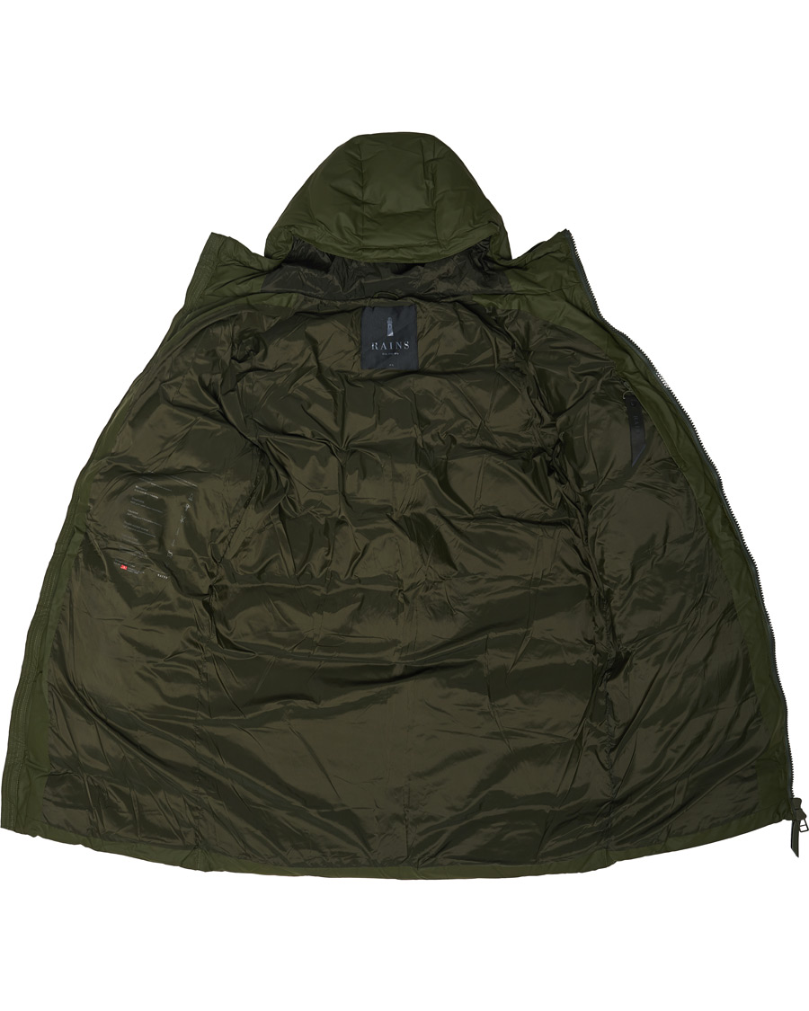 Men | Coats & Jackets | RAINS | Waterproof Long Puffer Jacket Green