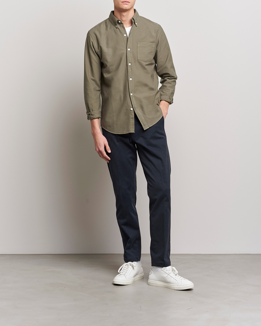 Men | Shirts | Colorful Standard | Classic Organic Oxford Button Down Shirt Dusty Olive