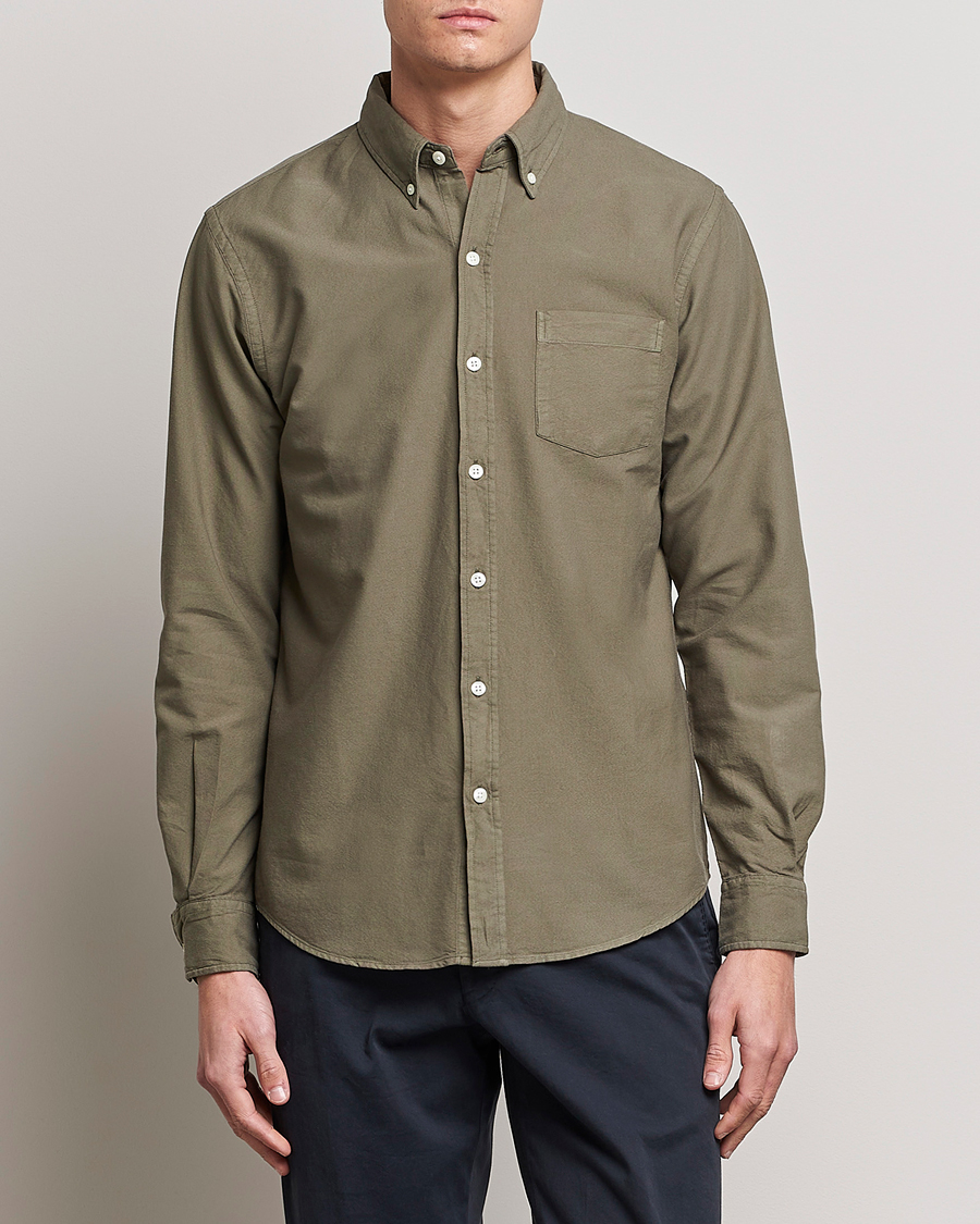 Men |  | Colorful Standard | Classic Organic Oxford Button Down Shirt Dusty Olive