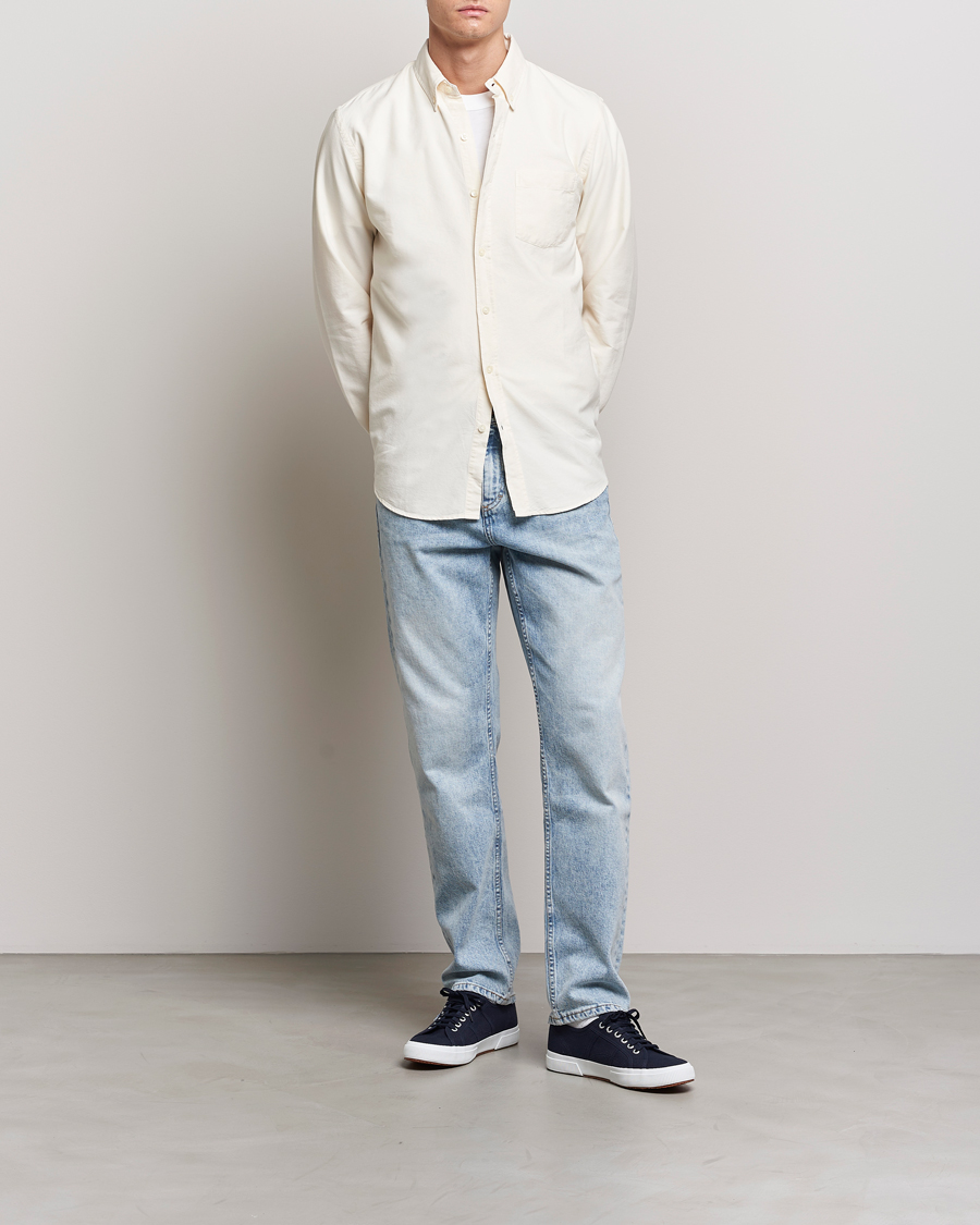 Men | Oxford Shirts | Colorful Standard | Classic Organic Oxford Button Down Shirt Ivory White