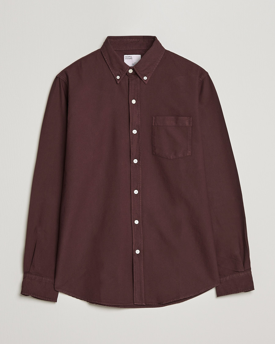 Men | Shirts | Colorful Standard | Classic Organic Oxford Button Down Shirt Oxblood Red