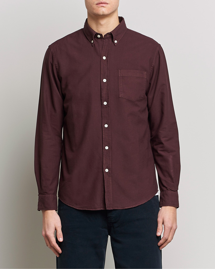Men | Shirts | Colorful Standard | Classic Organic Oxford Button Down Shirt Oxblood Red