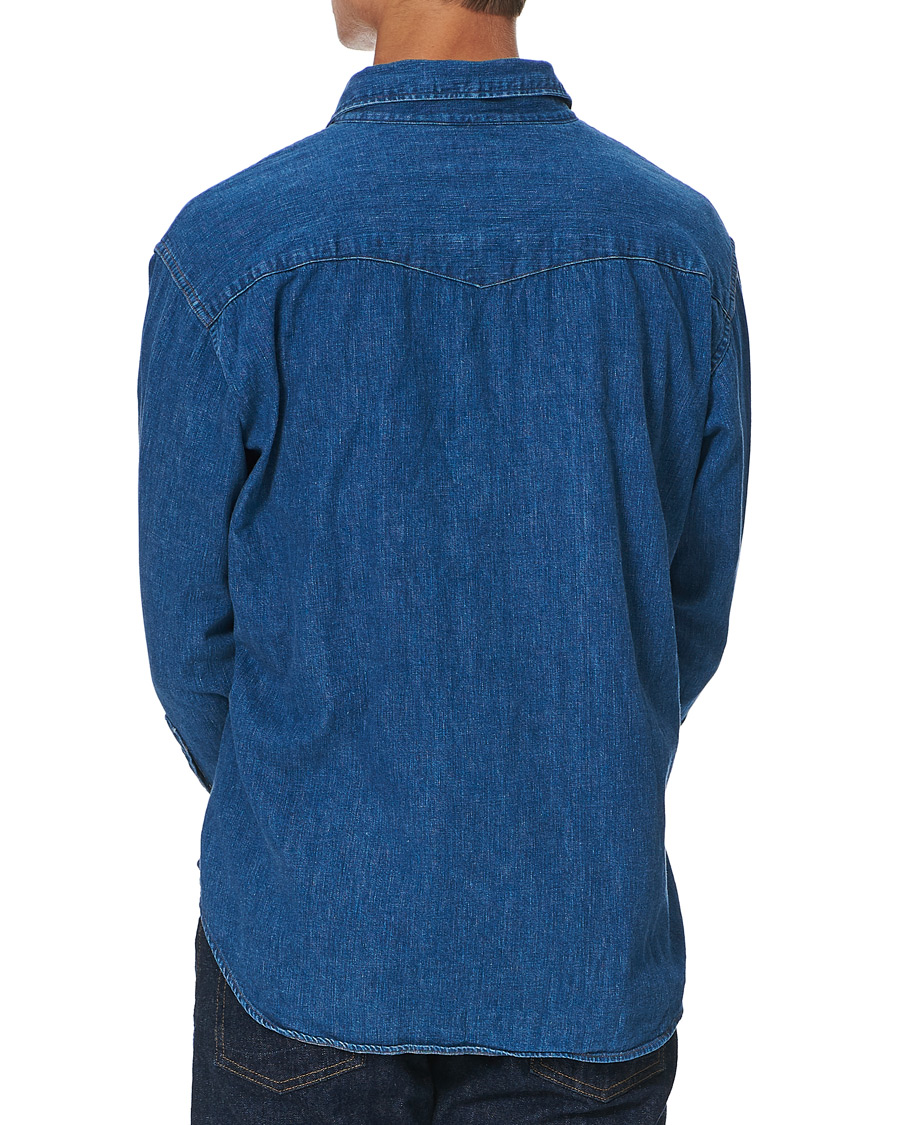 Men | Shirts | orSlow | Denim Western Shirt Washed Indigo