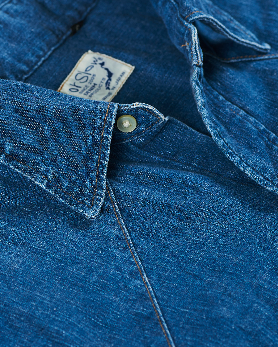 Men | Shirts | orSlow | Denim Western Shirt Washed Indigo