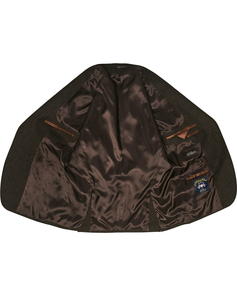 Men | Blazers | Oscar Jacobson | Fogerty Moon Herringbone Tweed Blazer Brown