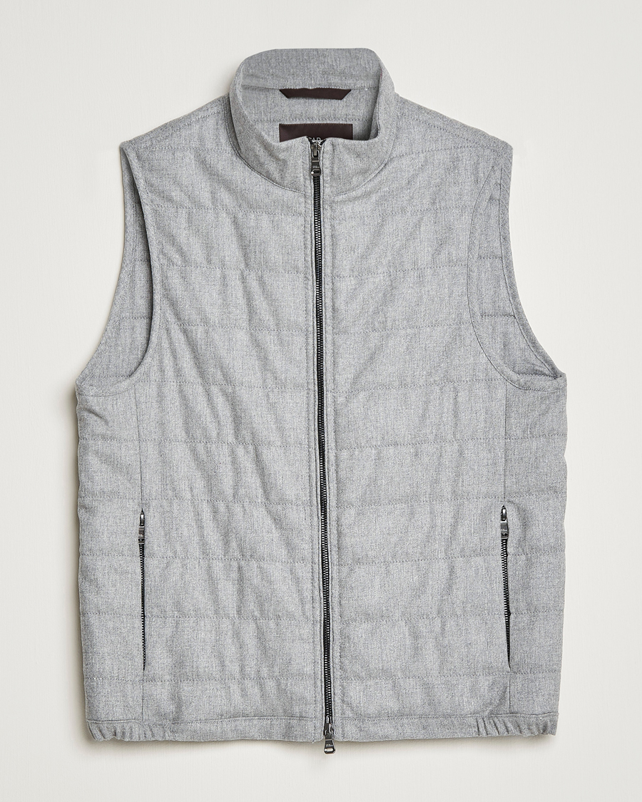 Men | Coats & Jackets | Oscar Jacobson | Liner EVO Flannel Waistcoat Light Grey
