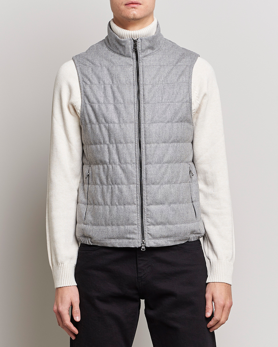 Men | Down vests | Oscar Jacobson | Liner EVO Flannel Waistcoat Light Grey