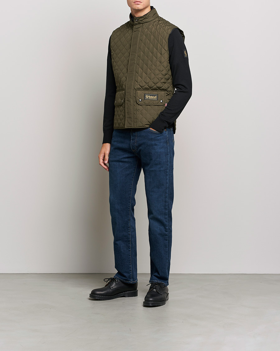 Men | Gilets | Belstaff | Waistcoat Quilted Faded Olive
