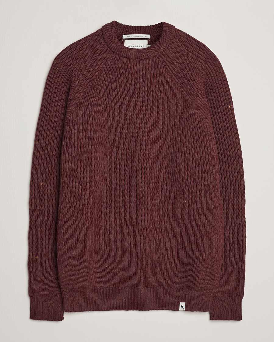 Men |  | Peregrine | Ford Knitted Wool Jumper Shiraz
