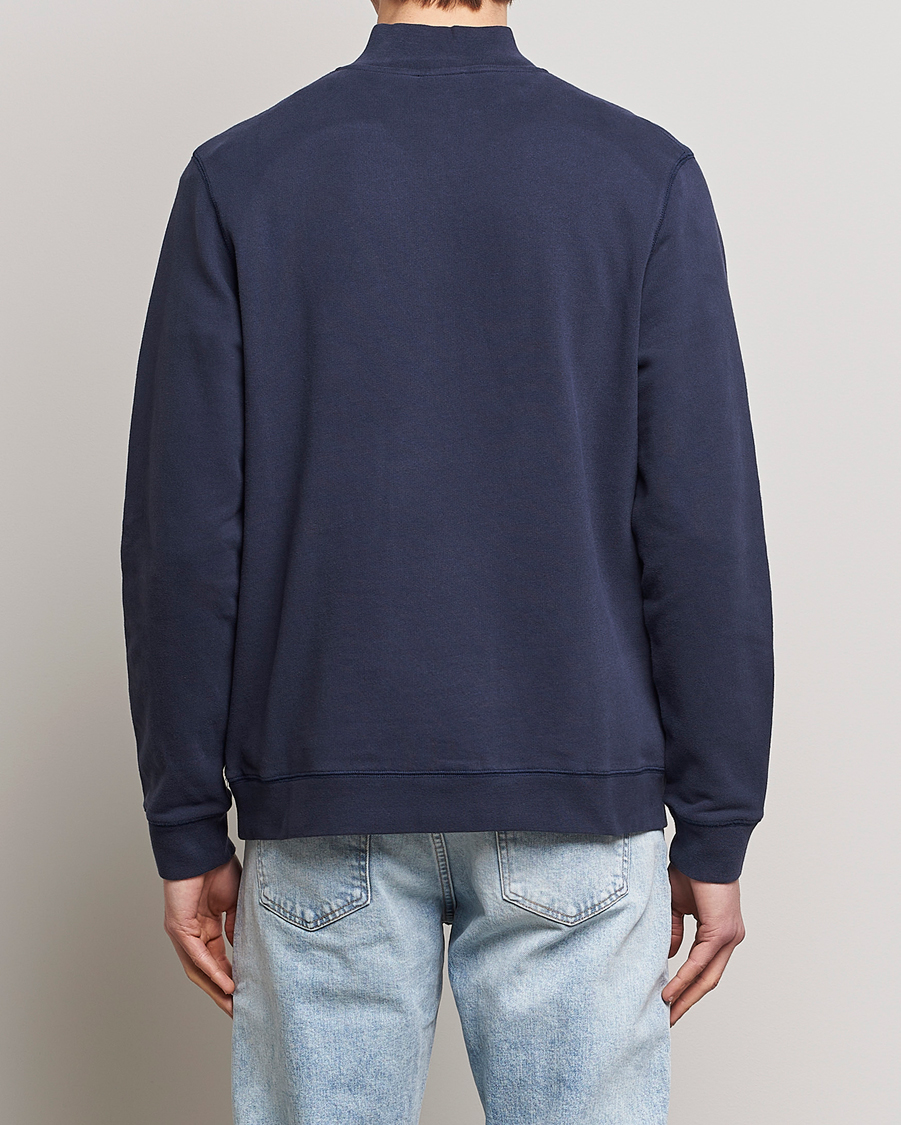 Men | Sweaters & Knitwear | Sunspel | Loopback Half Zip Navy