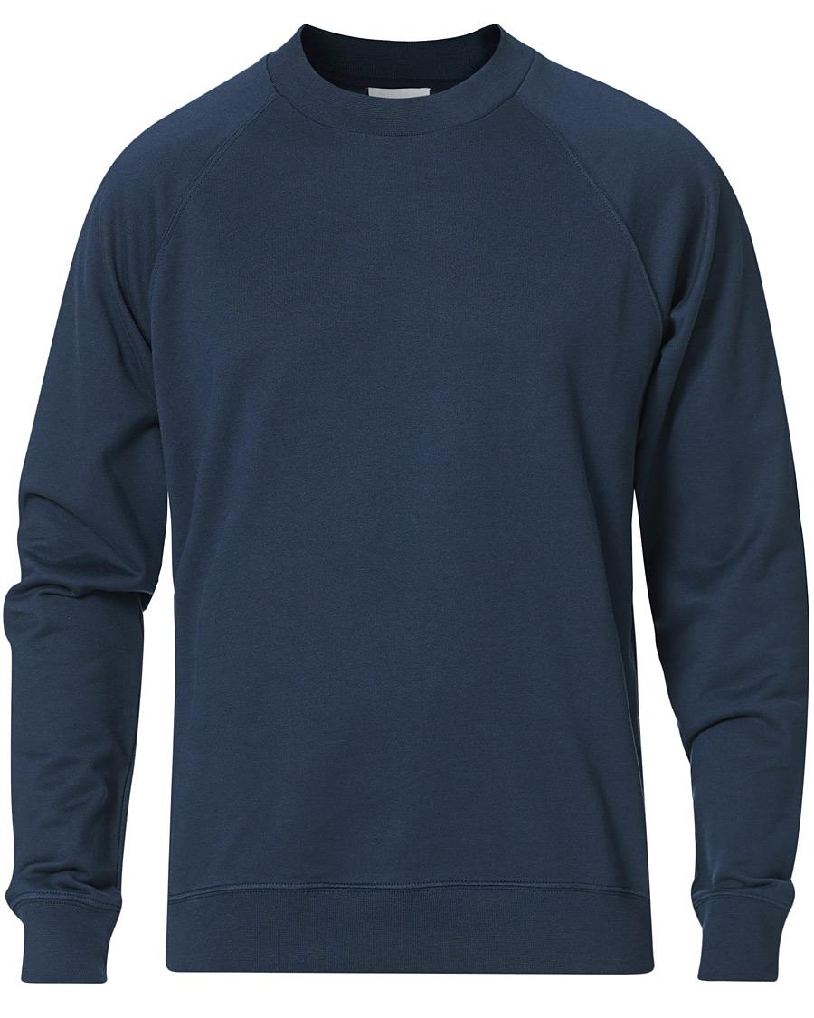 Men | Sweaters & Knitwear | Sunspel | Sea Island Cotton Loopback Raglan Sweatshirt Navy
