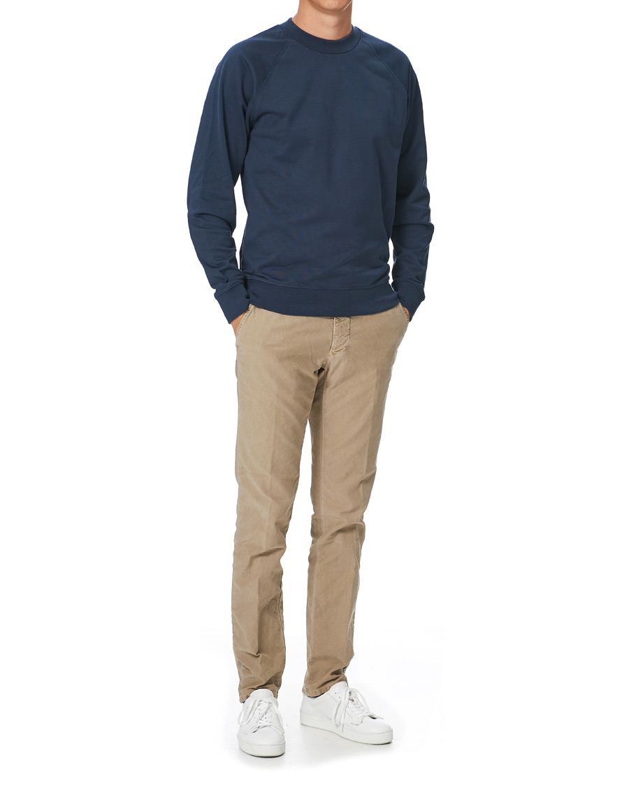 Men | Sweaters & Knitwear | Sunspel | Sea Island Cotton Loopback Raglan Sweatshirt Navy