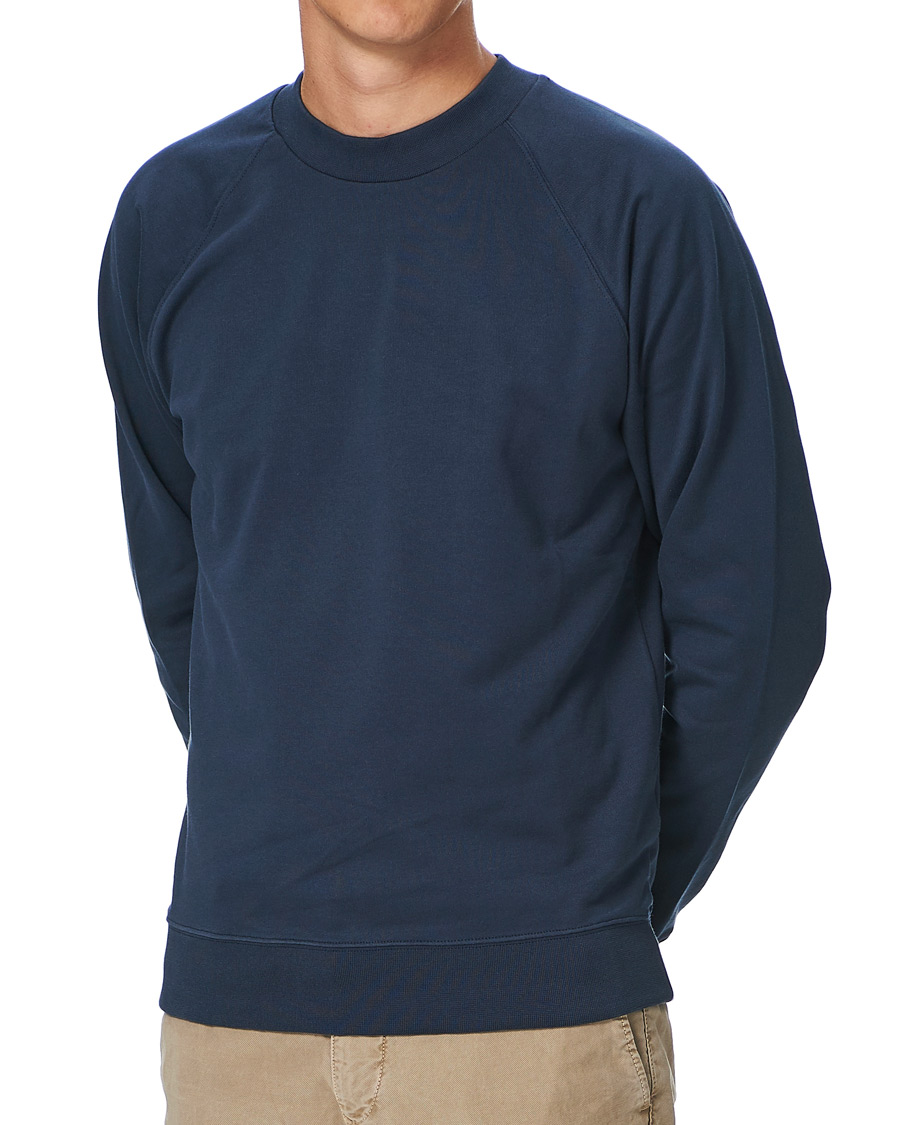 Men | Sweaters & Knitwear | Sunspel | Sea Island Cotton Loopback Raglan Sweatshirt Navy