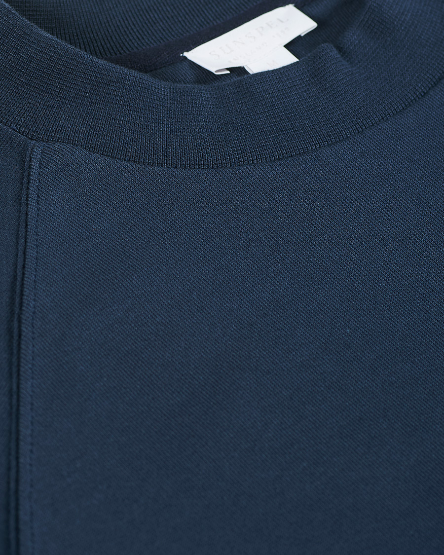 Men | Sweaters & Knitwear | Sunspel | Sea Island Cotton Loopback Raglan Sweatshirt Navy