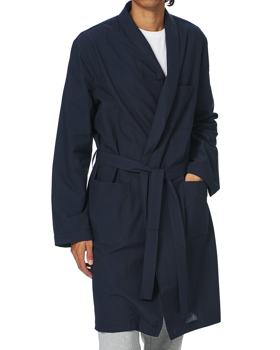 Men | Pyjamas & Robes | Sunspel | Cotton Robe Navy