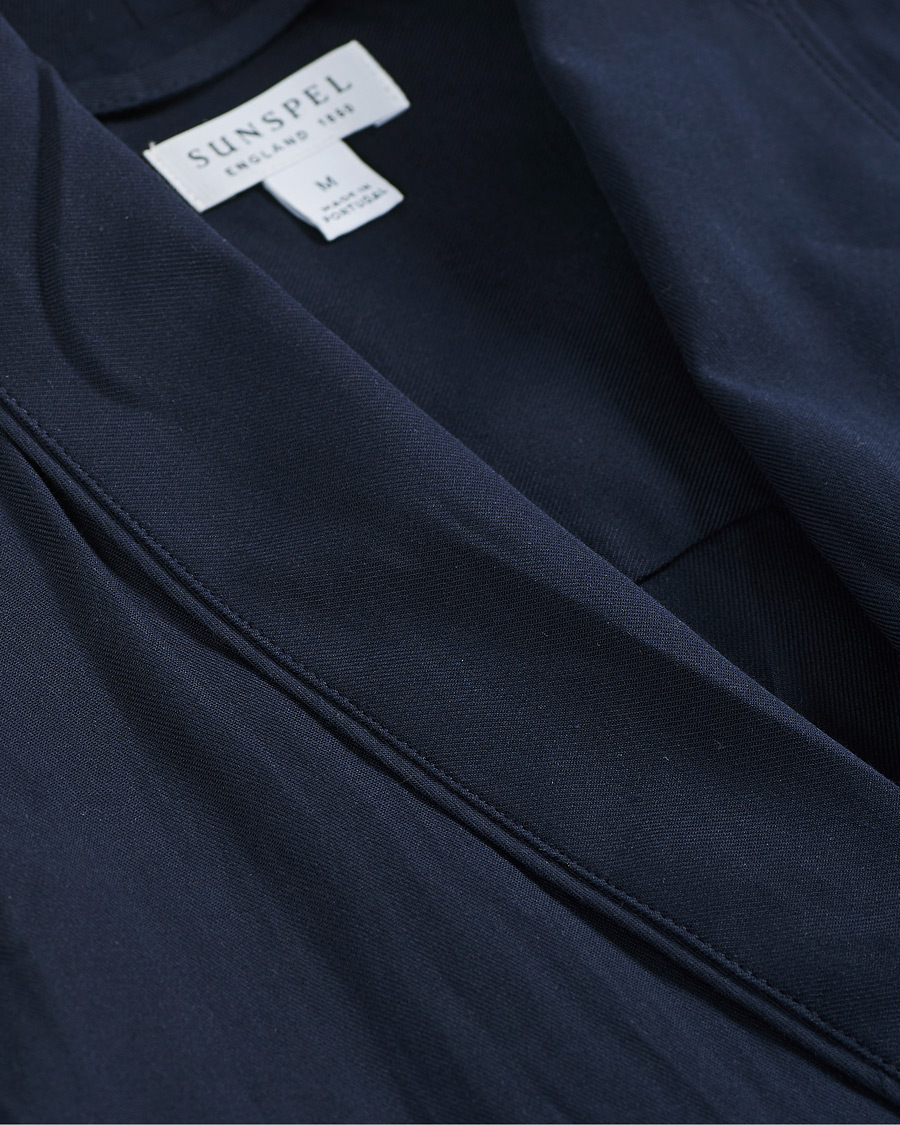 Men | Pyjamas & Robes | Sunspel | Cotton Robe Navy