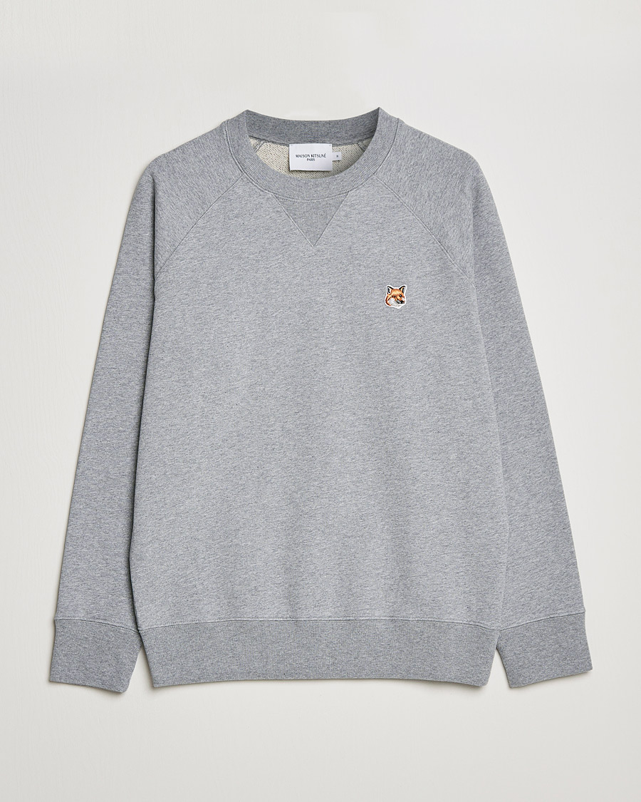 Men | Sweaters & Knitwear | Maison Kitsuné | Fox Head Sweatshirt Grey Melange