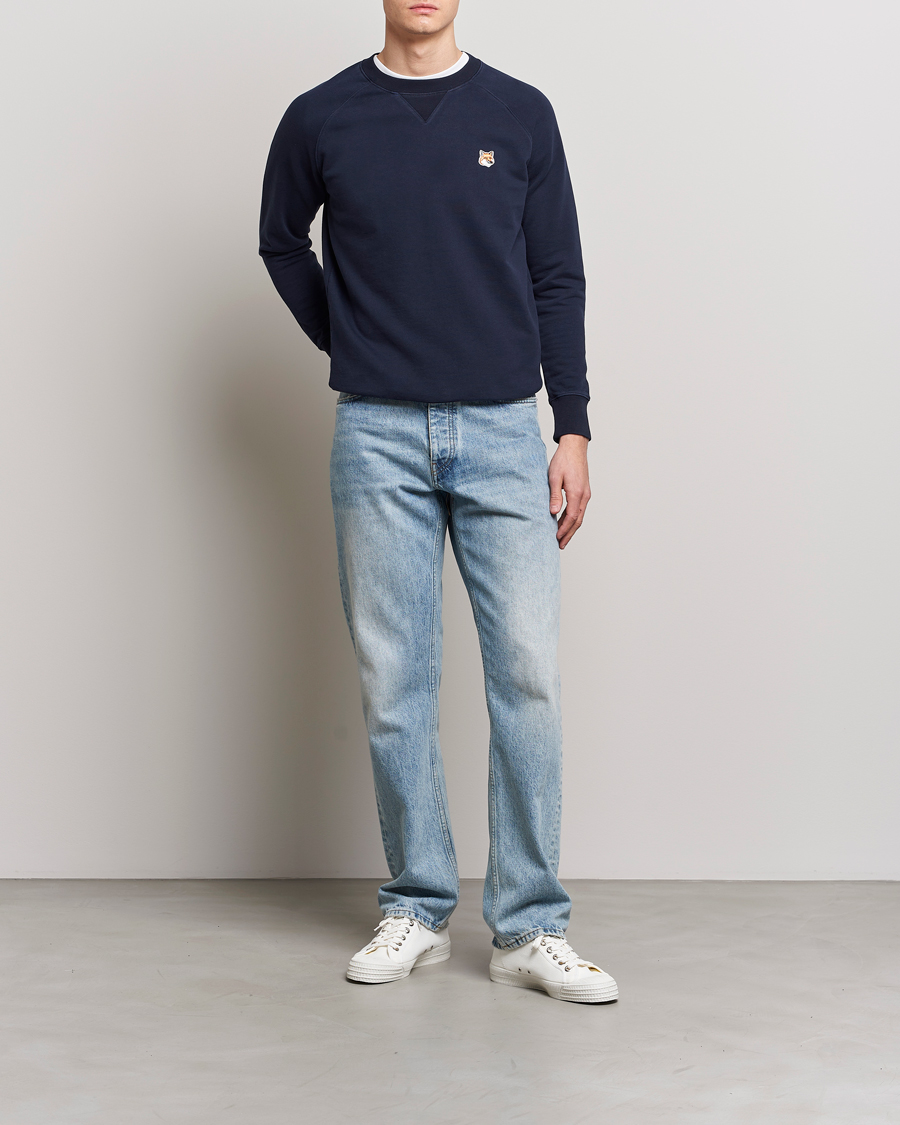 Men | Sweaters & Knitwear | Maison Kitsuné | Fox Head Sweatshirt Navy