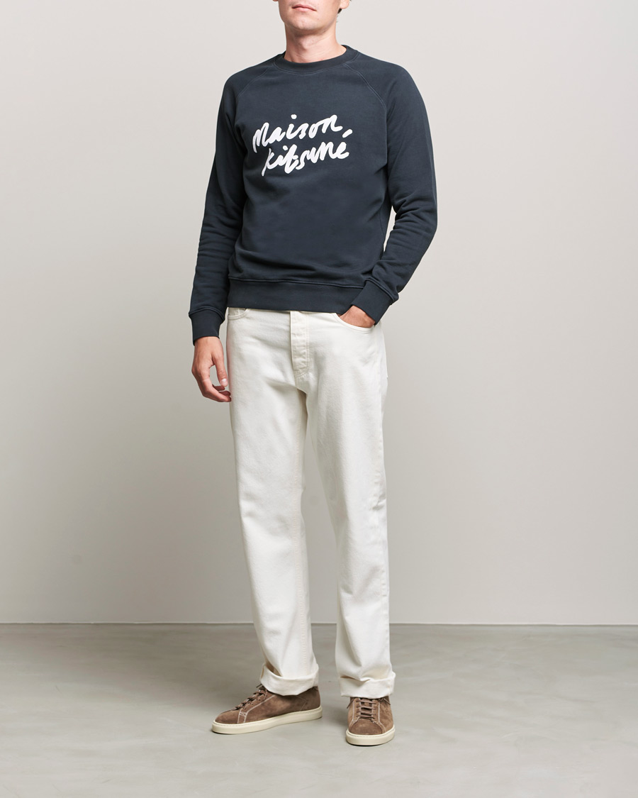 Men | Sweaters & Knitwear | Maison Kitsuné | Handwriting Sweatshirt Anthracite
