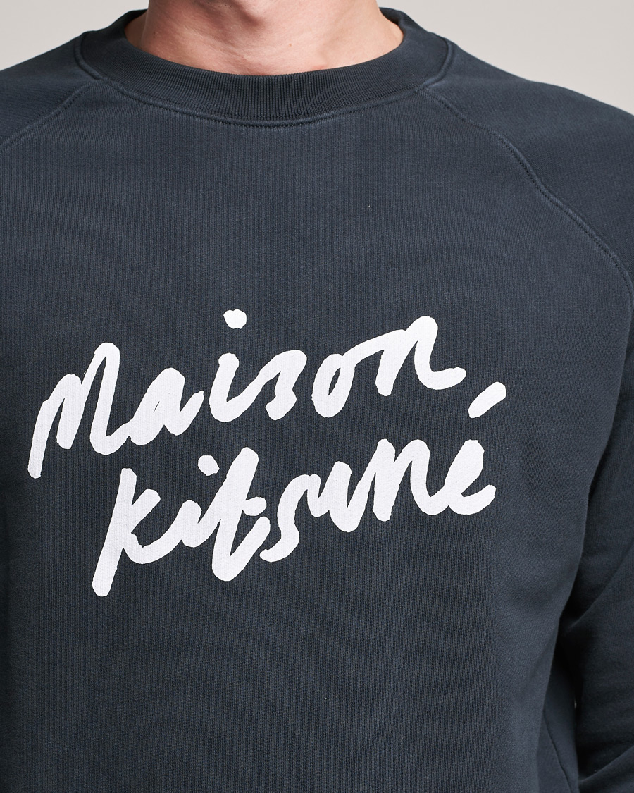 Men | Sweaters & Knitwear | Maison Kitsuné | Handwriting Sweatshirt Anthracite