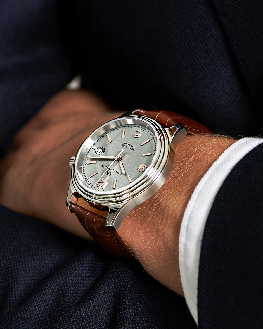 Men | Sjöö Sandström Royal Steel Classic 41mm Grey and Brown Alligator | Sjöö Sandström | Royal Steel Classic 41mm Grey and Brown Alligator