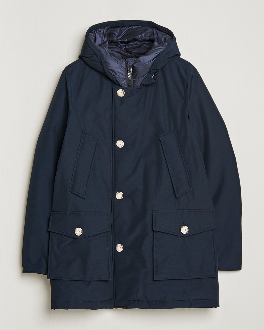 Men | Coats & Jackets | Woolrich | Arctic Parka No Fur Melton Blue