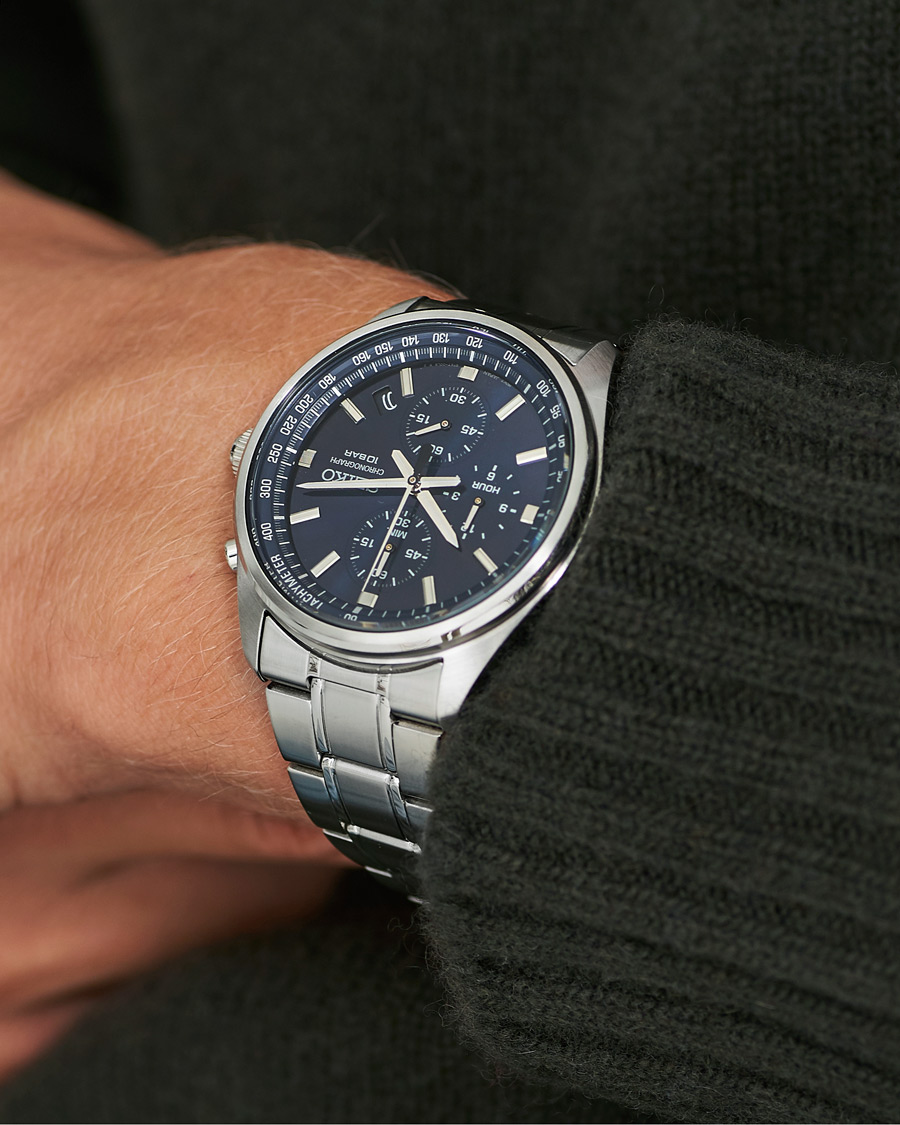 Seiko Chronograph 42mm Steel Blue Dial at 