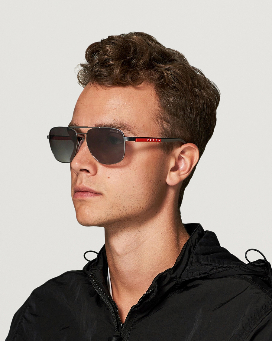 Men | Aviator Sunglasses | Prada Linea Rossa | 0PS 53XS Sunglasses Silver