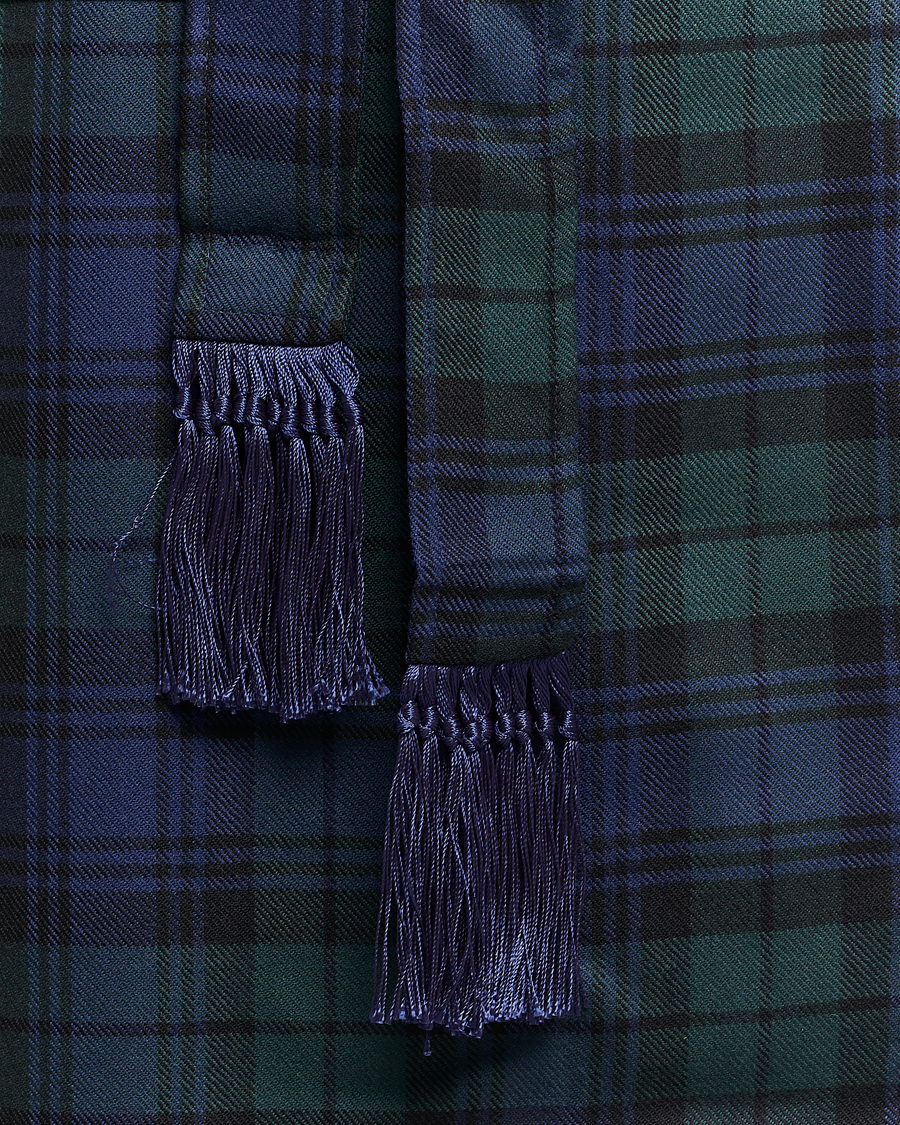 Men | Pyjamas & Robes | Derek Rose | Wool Tartan Dressing Gown Blackwatch