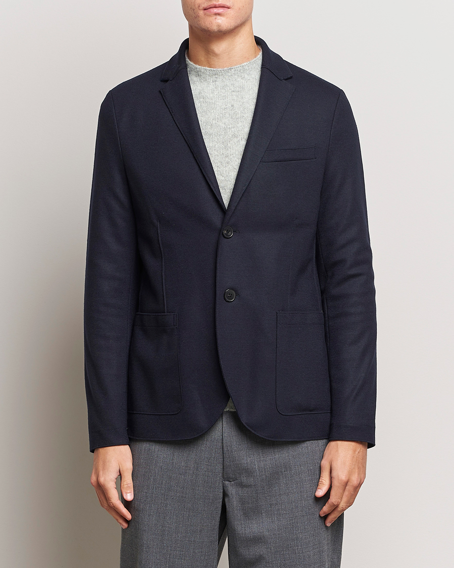 Men | Blazers | Harris Wharf London | Two Button Vented Superfine Merino Blazer Navy