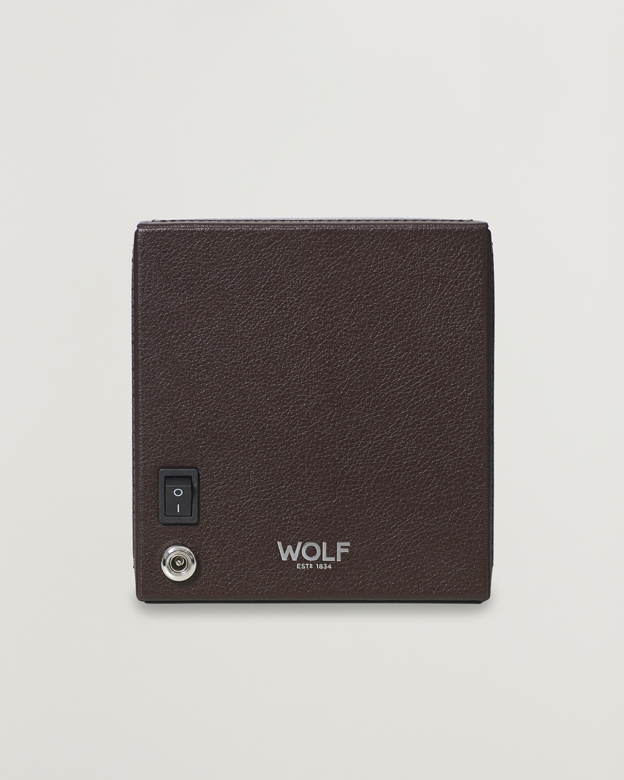 Men | Watch & Jewellery Boxes | WOLF | Cub Single Winder With Cover Dark Brown