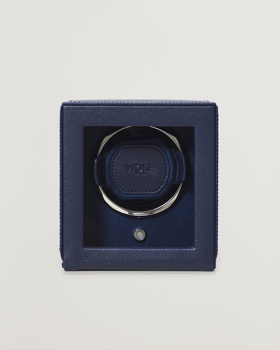 Men | Watch & Jewellery Boxes | WOLF | WOLFCub Single Watch Winder With CoverNavy