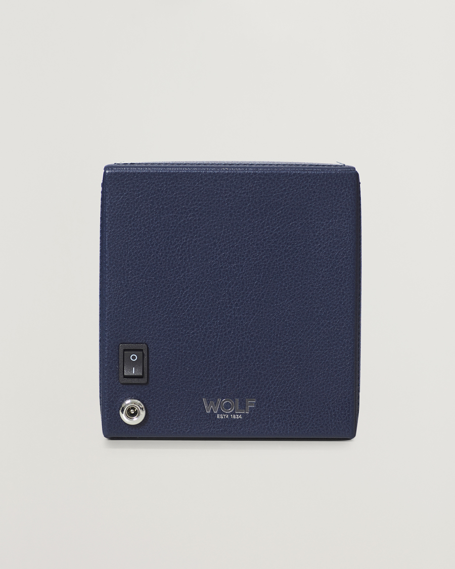 Men | Watch & Jewellery Boxes | WOLF | WOLFCub Single Watch Winder With CoverNavy