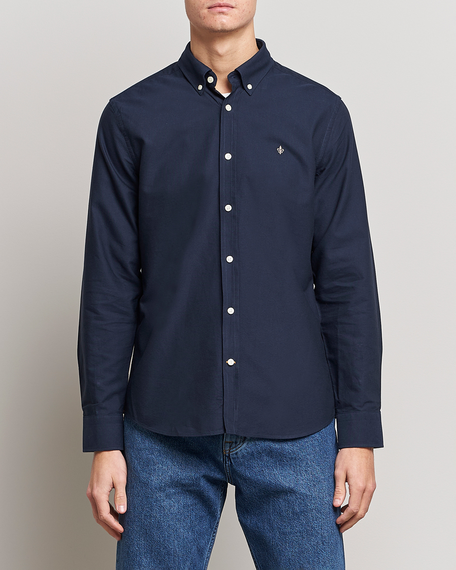 Men |  | Morris | Oxford Button Down Cotton Shirt Navy