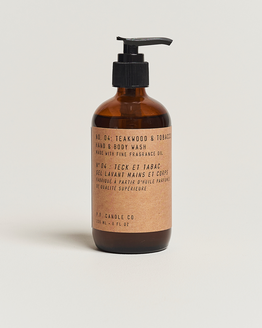 Men | P.F. Candle Co. Hand & Body Wash No. 4 Teakwood & Tobacco 236ml | P.F. Candle Co. | Hand & Body Wash No. 4 Teakwood & Tobacco 236ml