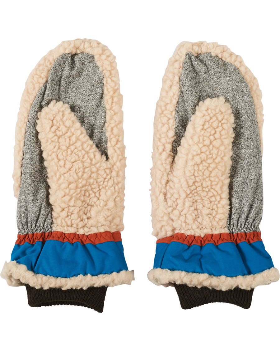 Men | Elmer by Swany Miyo Wool Teddy Mittens Beige/Blue | Elmer by Swany | Miyo Wool Teddy Mittens Beige/Blue